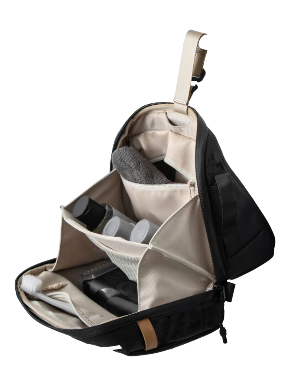Trousse de toilette avec coque rigide de protection suspendable et compartimentée pratique pour voyage et outdoor