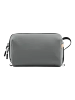 Trousse de toilette avec coque rigide de protection suspendable et compartimentée pratique pour voyage transport et outdoor grise
