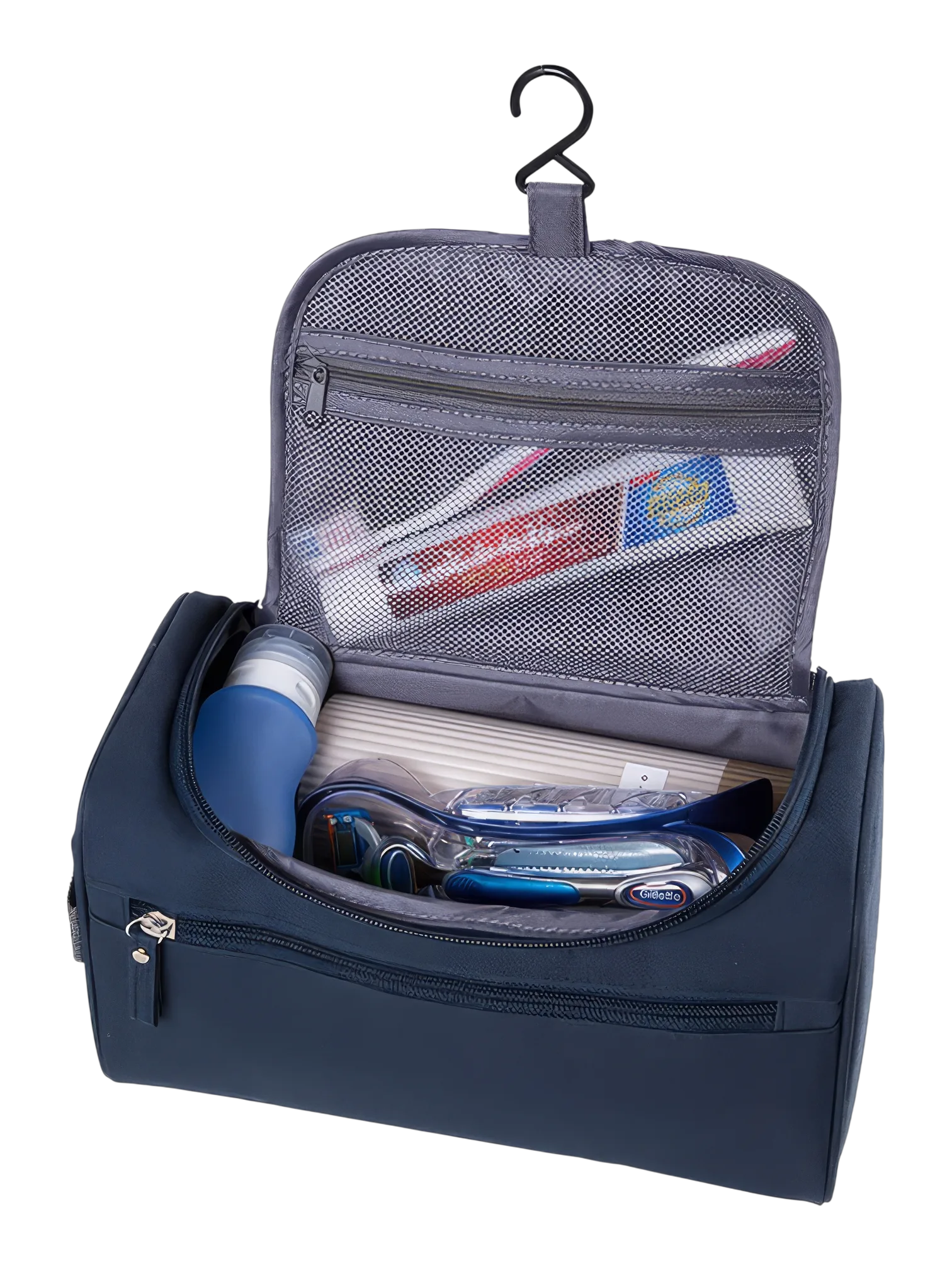 Trousse de toilette militaire camouflage pour homme pochette avec compartiments et crochet à suspendre pour voyages