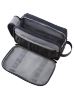 Trousse de toilette pratique multi compartiments avec pochettes et élastiques internes grise pour voyage en organisateur de beauté Trousse de toilette pratique multi compartiments avec pochettes et élastiques internes grise pour voyage en organisateur de beauté