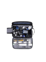 Trousse de toilette pratique multi compartiments avec pochettes et elastiques internes pour soins personnels et accessoires de voyage