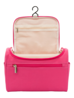 Trousse de toilette compacte avec crochet pochettes filet et compartiments en pvc rose pour voyage avec zipper et rangement Trousse de toilette compacte avec crochet pochettes filet et compartiments en pvc rose pour voyage avec zipper et rangement