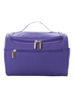 Trousse de toilette compacte avec crochet pochettes filet et compartiments en simili cuir violet organisation pour voyages