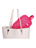 Trousse de toilette et maquillage en maille semi transparente pour femme sac à main rose en mesh détaillé agréable élégant