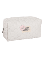 Trousse de toilette et maquillage femme matelassée avec ourson blanc élégante pratique pour voyage plusieurs coloris