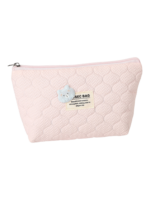 Trousse de toilette et maquillage femme matelassée avec ourson couleur rose pastel pour femmes accessoires de beauté Trousse de toilette et maquillage femme matelassée avec ourson couleur rose pastel pour femmes accessoires de beauté