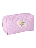 Trousse de toilette et maquillage femme matelassée avec ourson couleur violette douce et élégante plusieurs coloris available