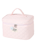 Trousse de toilette et maquillage femme matelassée ourson pink multiple coloris portable avec poignée 2023