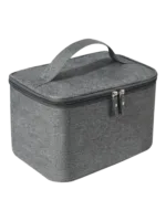 Vanity de toilette homme grande ouverture avec poign e coffre gris pratique pour accessoires de soin avec zip et poign e