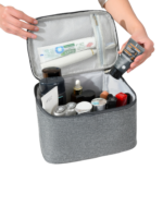 Vanity de toilette homme grande ouverture avec poign e gris organisation des soins hommes pratique et spacieux Vanity de toilette homme grande ouverture avec poign e gris organisation des soins hommes pratique et spacieux
