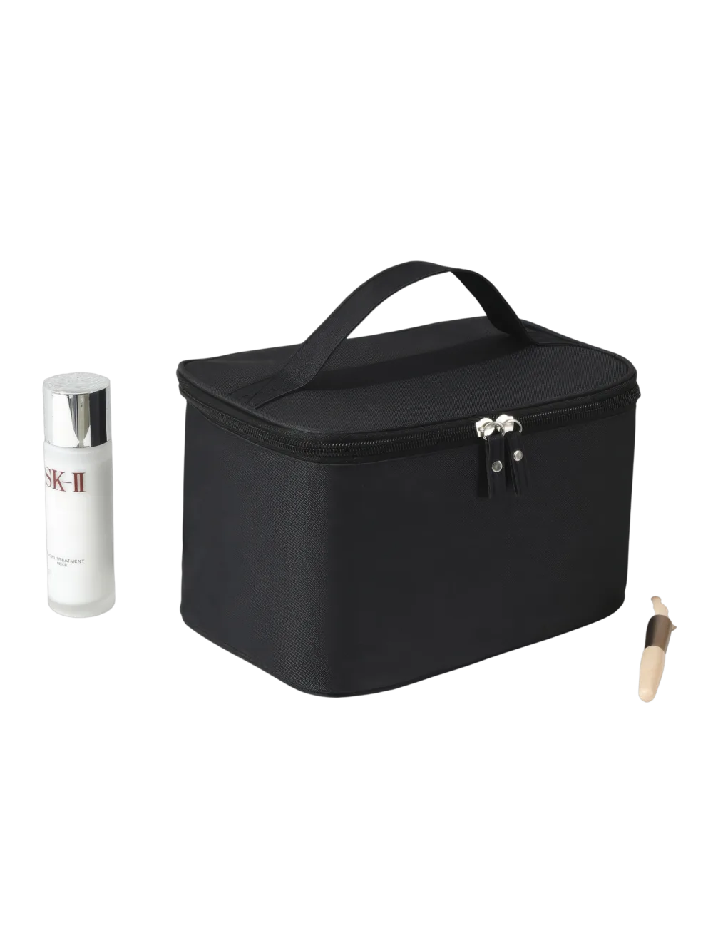 Vanity de toilette homme grande ouverture avec poignée noire pour soins personnels et cosmétiques avec anse pratique Vanity de toilette homme grande ouverture avec poignée noire pour soins personnels et cosmétiques avec anse pratique