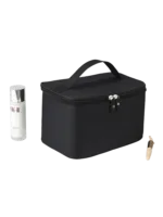 Vanity de toilette homme grande ouverture avec poignée noire pour soins personnels et cosmétiques avec anse pratique
