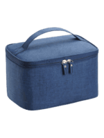 Vanity de toilette homme grande ouverture avec poignée sac de rangement bleu texture en tissu zipper haut accessoires personnels