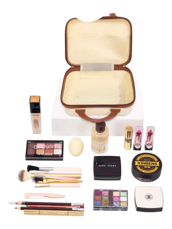 Vanity de voyage rigide pour femme avec poignée et sangle trolley coffre beauté élégant pour maquillage et accessoires Vanity de voyage rigide pour femme avec poignée et sangle trolley coffre beauté élégant pour maquillage et accessoires