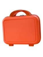 Vanity de voyage rigide pour femme avec poignée et sangle trolley couleur orange design compact pratique et léger Vanity de voyage rigide pour femme avec poignée et sangle trolley couleur orange design compact pratique et léger