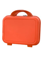 Vanity de voyage rigide pour femme avec poignée et sangle trolley couleur orange style pratique pour voyages et week ends