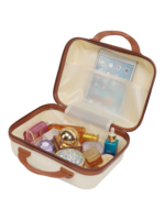 Vanity de voyage rigide pour femme avec poignée et sangle trolley pour soins de beauté et accessoires de voyage