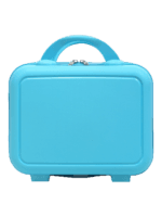 Vanity de voyage rigide pour femme en plastique bleu avec poignée et sangle trolley pratique et légère Vanity de voyage rigide pour femme en plastique bleu avec poignée et sangle trolley pratique et légère