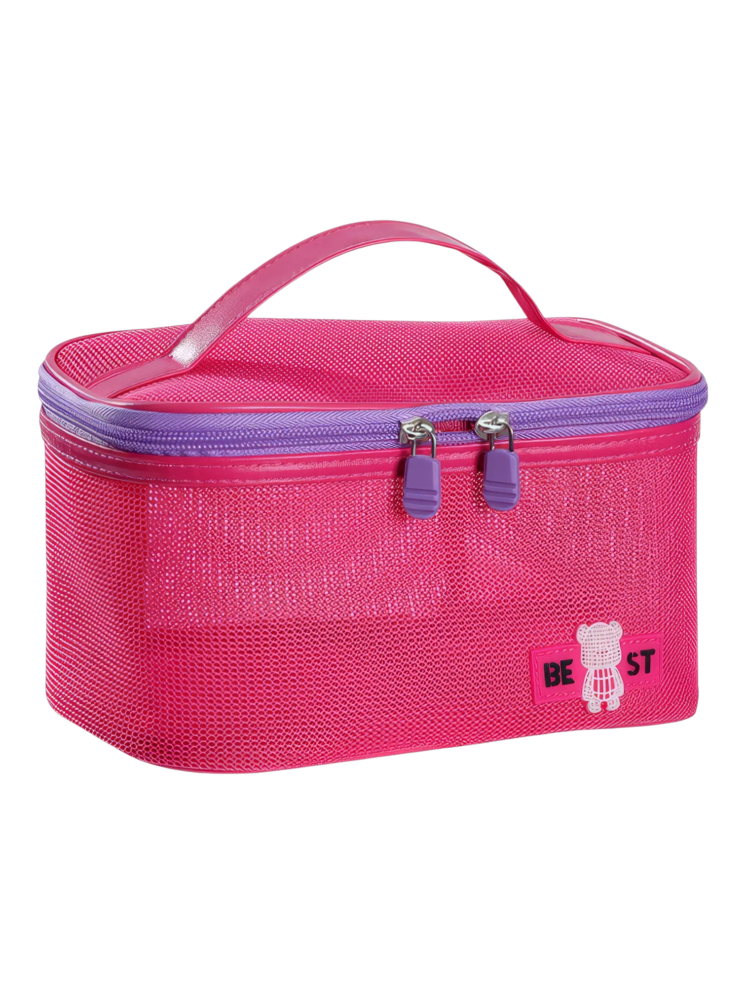 Vanity toilette maquillage en maille semi transparent pour femme cas rose femme conteneur pratique pour cosmétiques organisation stylé