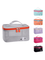 Vanity toilette maquillage en maille semi transparent pour femme en tissus élégant differentes couleurs de taille pratique pour voyage