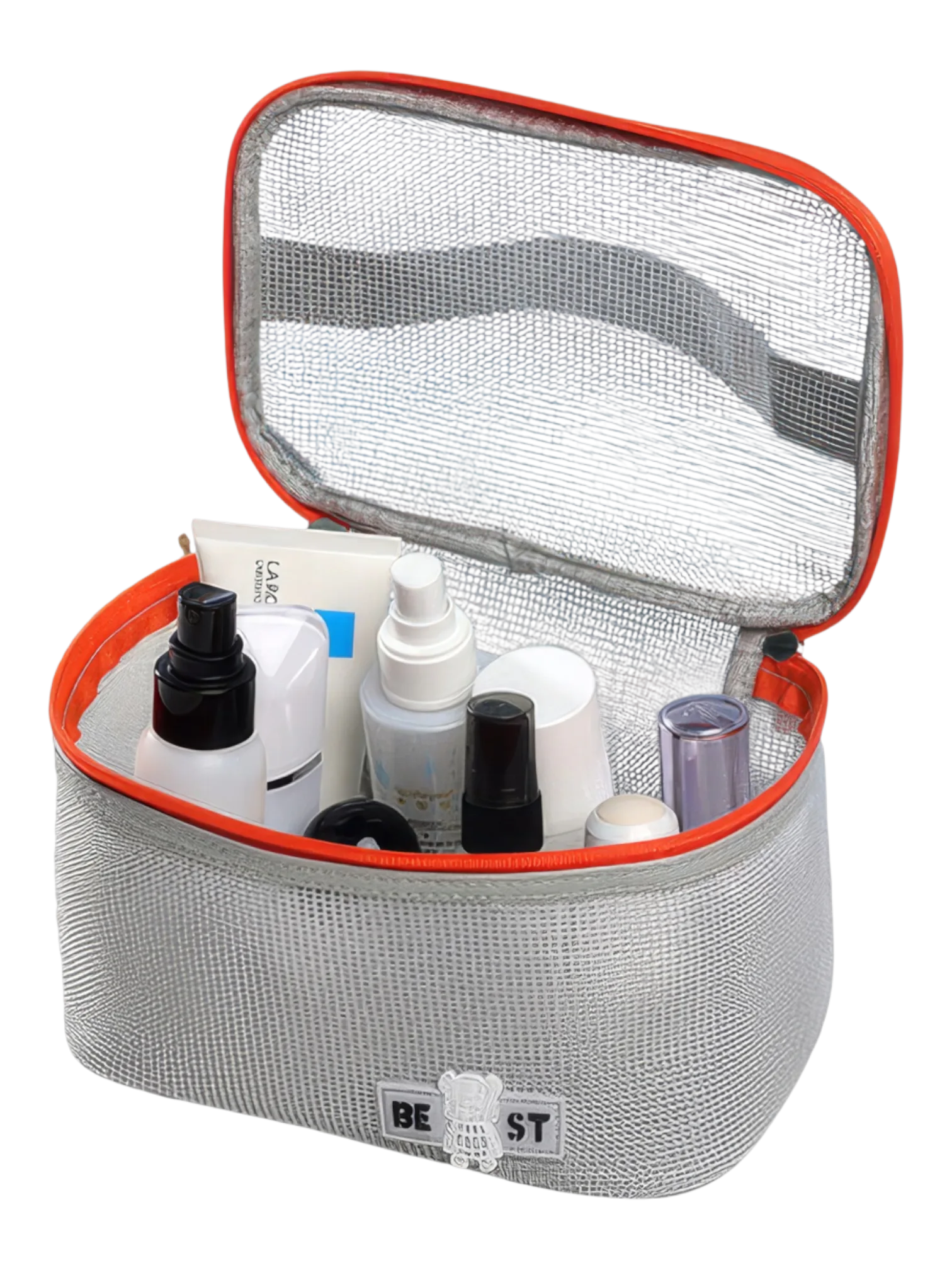 Vanity toilette maquillage en maille semi transparent pour femme sac de transport pour produits de beauté et accessoires